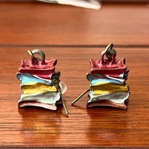 Vintage Stacked Book Earrings